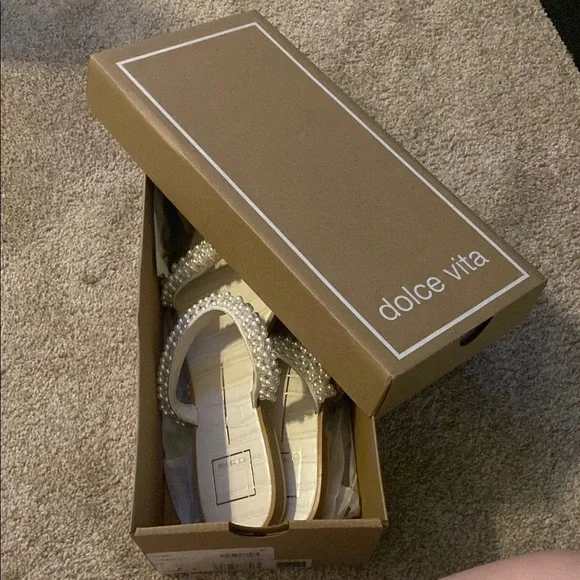 DOLCE VITA Pearl Embellished Sandals - Picture 9 of 10